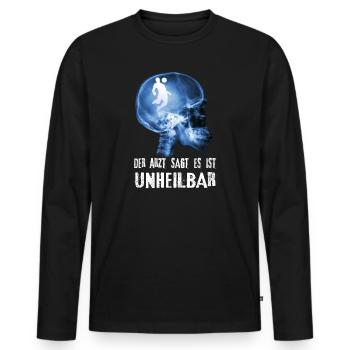 Le médecin dit qu'il y a un football incurable - T-shirt manches longues Premium bio Homme - noir - Devant - Nico (187cm)