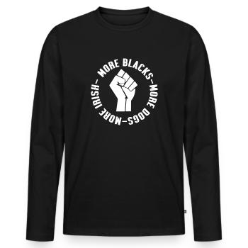 Plus de Noirs Plus de chiens Plus irlandais - T-shirt manches longues Premium bio Homme - noir - Devant - Nico (187cm)