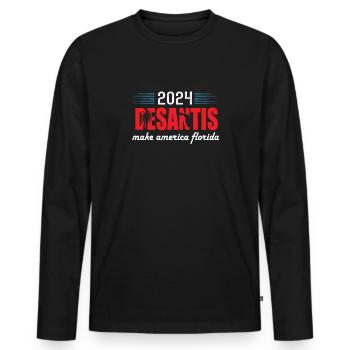desantis make america florida - Men's Premium Organic Long Sleeve Shirt - black - Front - Nico (187cm)