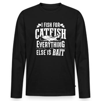 Flathead Wels alles andere ist Köder Männer - Männer Premium Bio Langarmshirt - Schwarz - Vorne - Nico (187cm)