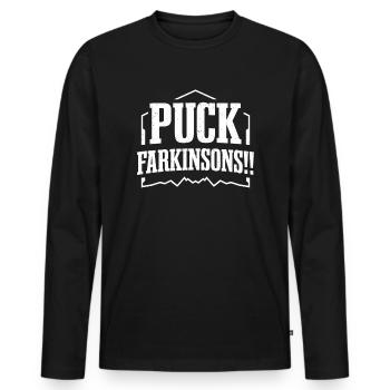 Parkinson Patient Puck Farkinsons - Men's Premium Organic Long Sleeve Shirt - black - Front - Nico (187cm)