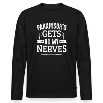 La maladie de Parkinson me met sur les nerfs Parkinson - T-shirt manches longues Premium bio Homme - noir - Devant - Nico (187cm)