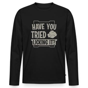 Avez-vous essayé de le lécher géologue géologie - T-shirt manches longues Premium bio Homme - noir - Devant - Nico (187cm)