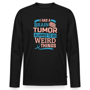 Brain Tumor Surgery Survivor Awareness - Men's Premium Organic Long Sleeve Shirt - black - Front - Nico (187cm)