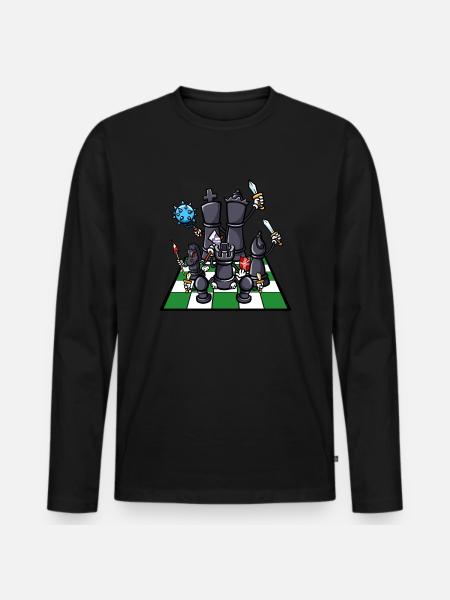 Échiquier Pièces d’échecs Combattant Échecs - T-shirt manches longues Premium bio Homme - noir