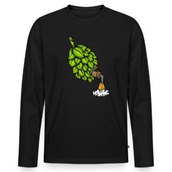 Bierliebhaber Alkohol Hopfen trinken mit Fassbier - Männer Premium Bio Langarmshirt - Schwarz - Vorne - Nico (187cm)