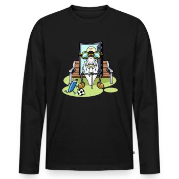 Cassette des années 80 90 Cassette Sitting Cassette Cassette - T-shirt manches longues Premium bio Homme - noir - Devant - Nico (187cm)