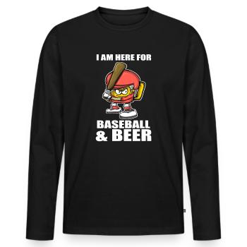 BaseballPlayer Beer Mug Pitcher Baseball & Beer - Men's Premium Organic Long Sleeve Shirt - black - Front - Nico (187cm)