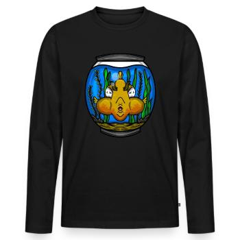 Aquarium Cadeau Aquariophile PoissonNage Lover - T-shirt manches longues Premium bio Homme - noir - Devant - Nico (187cm)