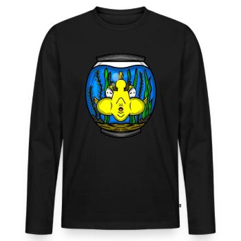 Aquarium Cadeau Aquariophile PoissonNage Lover - T-shirt manches longues Premium bio Homme - noir - Devant - Nico (187cm)