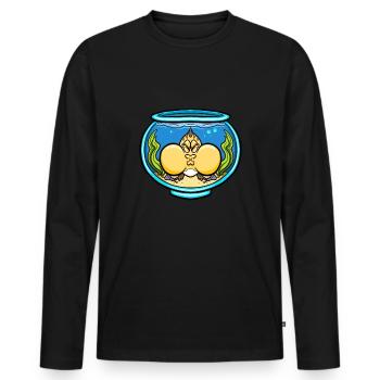 Aquarium Cadeau Aquariophile PoissonNage Lover - T-shirt manches longues Premium bio Homme - noir - Devant - Nico (187cm)