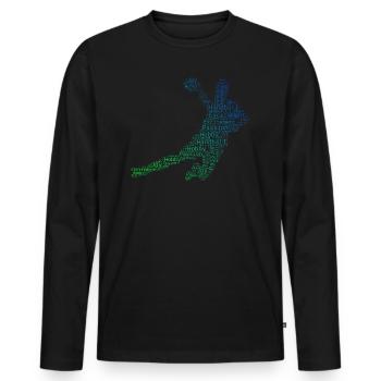 Handball Handball Handball Women's Handball - Men's Premium Organic Long Sleeve Shirt - black - Front - Nico (187cm)