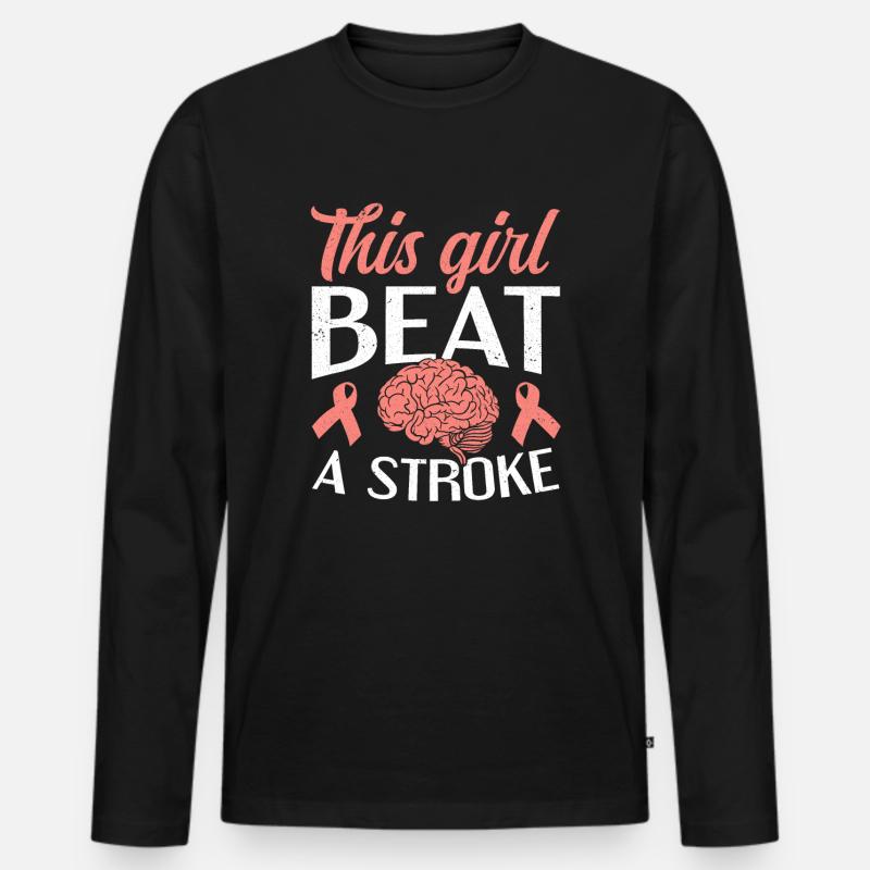 Dieses Mädchen schlug einen Schlaganfall-Schlaganfall-Überlebenden - Männer Premium Bio Langarmshirt - Schwarz