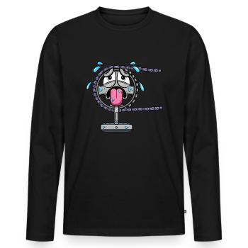 Cyclists Cycling Bicycle Sprocket Bicycle - Men's Premium Organic Long Sleeve Shirt - black - Front - Nico (187cm)