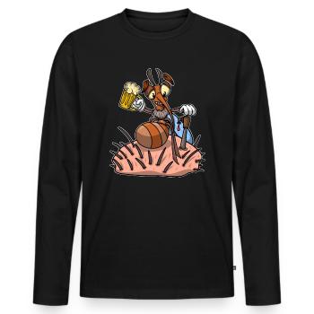 Insect Mosquito Drinking Beer Mosquitoes - Men's Premium Organic Long Sleeve Shirt - black - Front - Nico (187cm)