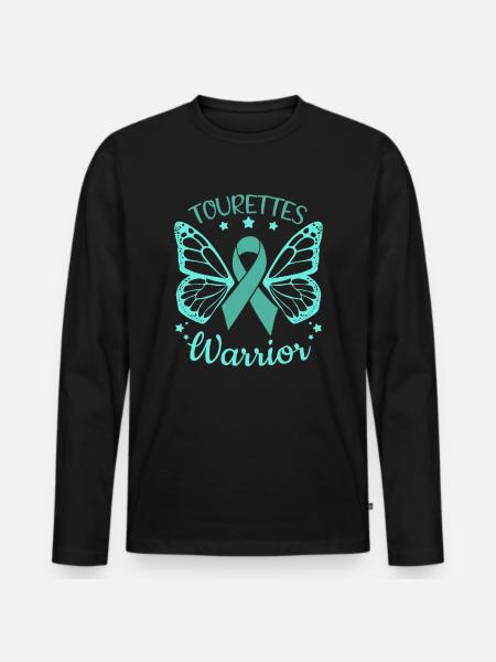 Tourettes Warrior Tourette Syndrome - Men's Premium Organic Long Sleeve Shirt - black