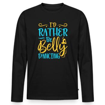 Je préfère danser le ventre dans la danse du ventre - T-shirt manches longues Premium bio Homme - noir - Devant - Nico (187cm)
