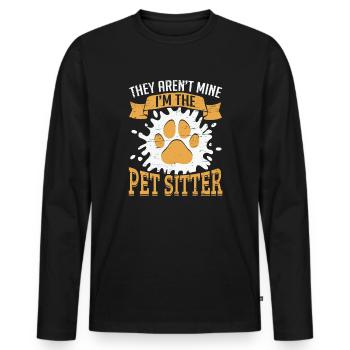 Tiersitter Sie sind nicht mein Tier sitzen - Männer Premium Bio Langarmshirt - Schwarz - Vorne - Nico (187cm)