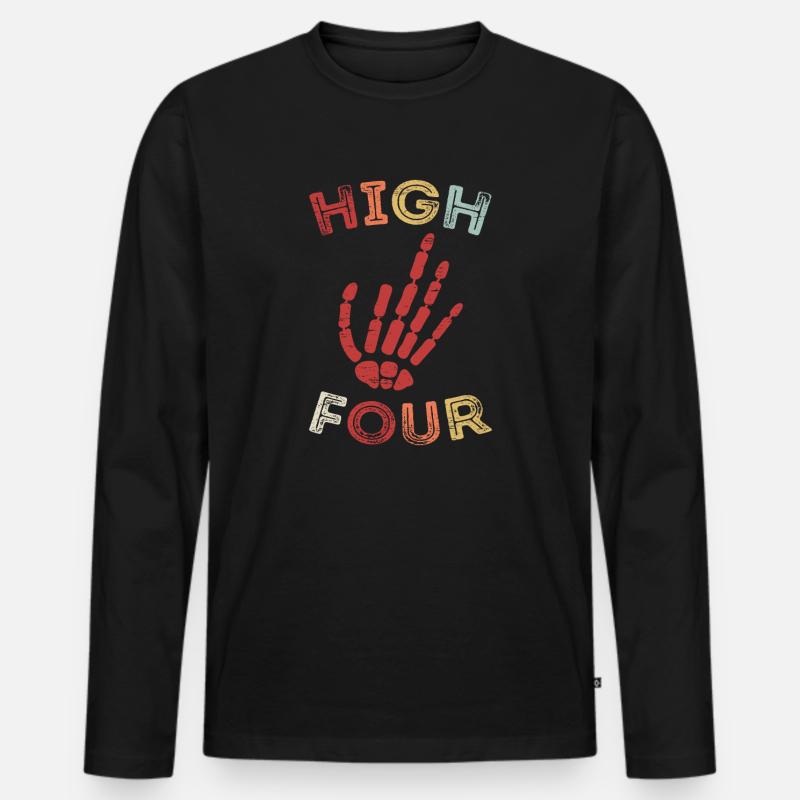 Fingeramputation Hohe Vierfingeramputation - Männer Premium Bio Langarmshirt - Schwarz