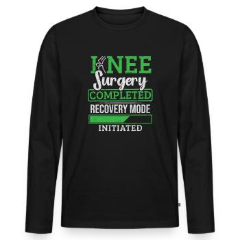 Knee Surgery Completed Knee Replacement - Men's Premium Organic Long Sleeve Shirt - black - Front - Nico (187cm)
