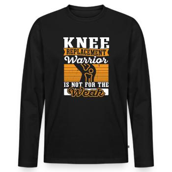 Knee Surgery Completed Knee Replacement - Men's Premium Organic Long Sleeve Shirt - black - Front - Nico (187cm)