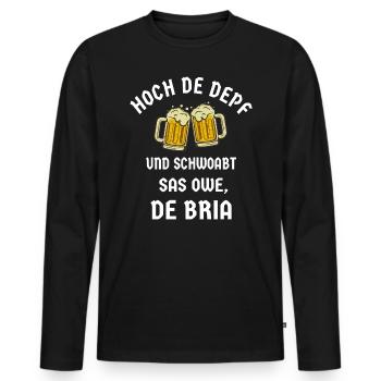 Bayern Bier Bierkrug Bierzelt bayerisch Biergarten - Männer Premium Bio Langarmshirt - Schwarz - Vorne - Nico (187cm)