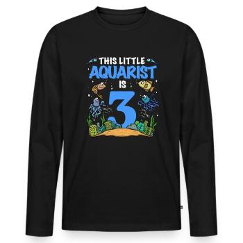 Aquarium 3 Anniversaire Ce Petit Aquariophile Anniversaire - T-shirt manches longues Premium bio Homme - noir - Devant - Nico (187cm)