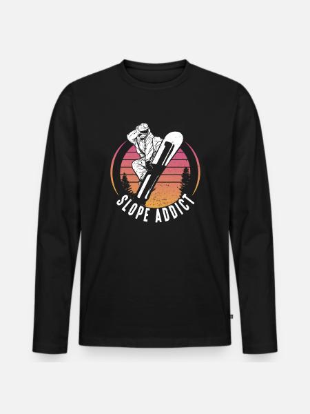 Snowboarding Slope Addict Snowboarder - Men's Premium Organic Long Sleeve Shirt - black
