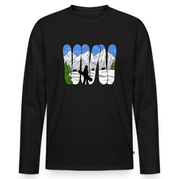 Snowboarding Snowboard Snowboarder - Men's Premium Organic Long Sleeve Shirt - black - Front - Nico (187cm)