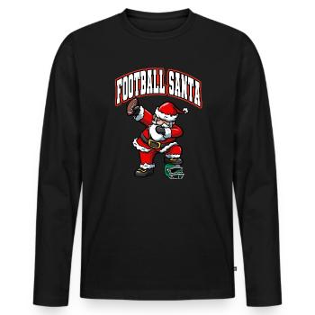 Weihnachten Jungen Männer Dabbing Santa Claus Fußball - Männer Premium Bio Langarmshirt - Schwarz - Vorne - Nico (187cm)