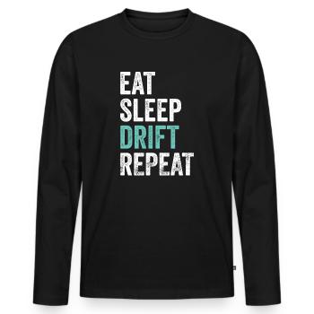 Burn Out Drifter Chemise Drift Car Drag Racing - T-shirt manches longues Premium bio Homme - noir - Devant - Nico (187cm)