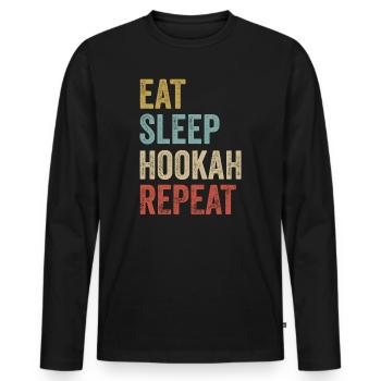Manger dormir narguilé Répéter le narguilé - T-shirt manches longues Premium bio Homme - noir - Devant - Nico (187cm)
