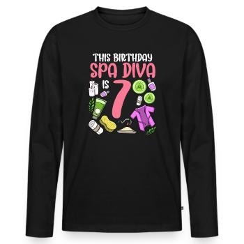 Spa-Geburtstag für Mädchen 7. Spa-Geburtstagsfeier - Männer Premium Bio Langarmshirt - Schwarz - Vorne - Nico (187cm)