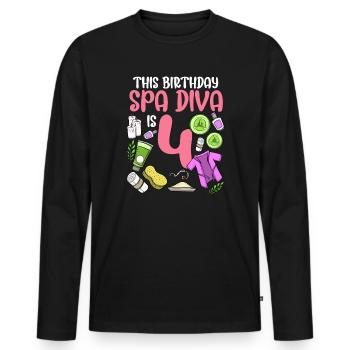 Spa-Geburtstag für Mädchen 4. Spa-Geburtstagsfeier - Männer Premium Bio Langarmshirt - Schwarz - Vorne - Nico (187cm)