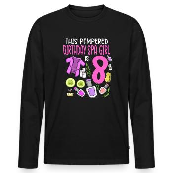 Spa-Geburtstag für Mädchen 8. Spa-Geburtstagsfeier - Männer Premium Bio Langarmshirt - Schwarz - Vorne - Nico (187cm)