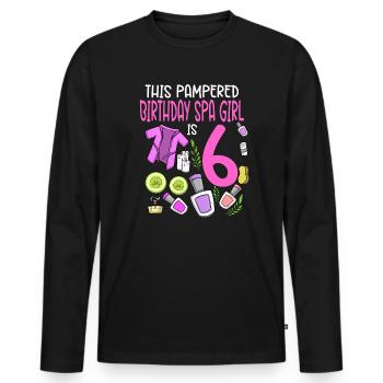 Spa-Geburtstag für Mädchen 6. Spa-Geburtstagsfeier - Männer Premium Bio Langarmshirt - Schwarz - Vorne - Nico (187cm)