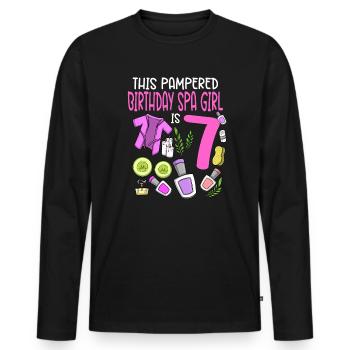 Spa-Geburtstag für Mädchen 7. Spa-Geburtstagsfeier - Männer Premium Bio Langarmshirt - Schwarz - Vorne - Nico (187cm)