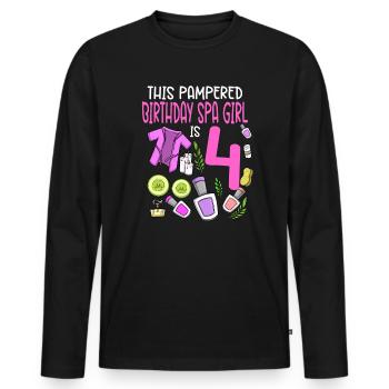 Spa-Geburtstag für Mädchen 4. Spa-Geburtstagsfeier - Männer Premium Bio Langarmshirt - Schwarz - Vorne - Nico (187cm)
