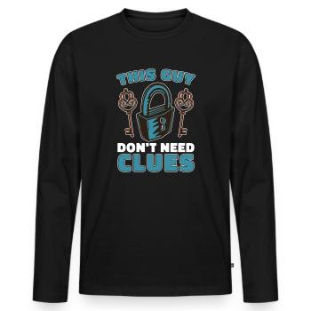 Escape Room Escape Room Lover Escaping - Men's Premium Organic Long Sleeve Shirt - black - Front - Nico (187cm)