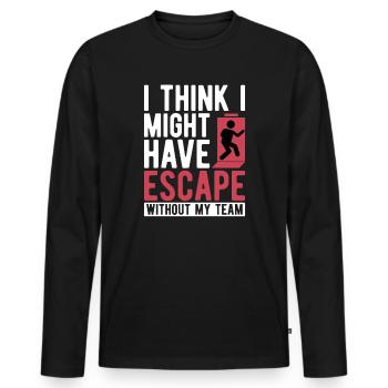 Escape Room Escape Room Lover Escaping - Men's Premium Organic Long Sleeve Shirt - black - Front - Nico (187cm)