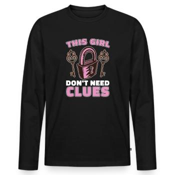 Escape Room Escape Room Lover Escaping - Men's Premium Organic Long Sleeve Shirt - black - Front - Nico (187cm)