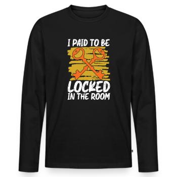 Escape Room Escape Room Lover Escaping - Men's Premium Organic Long Sleeve Shirt - black - Front - Nico (187cm)