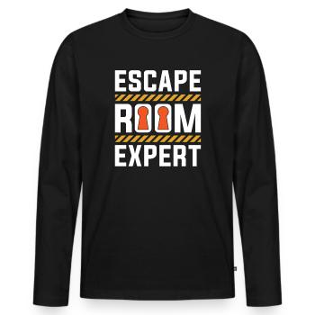 Escape Room Escape Room Lover Escaping - Men's Premium Organic Long Sleeve Shirt - black - Front - Nico (187cm)