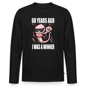 Mann Sperma Geburtstag 68 Jahre alt - Männer Premium Bio Langarmshirt - Schwarz - Vorne - Nico (187cm)