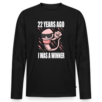 Mann Sperma Geburtstag 22 Jahre alt - Männer Premium Bio Langarmshirt - Schwarz - Vorne - Nico (187cm)