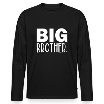 big brother - T-shirt manches longues Premium bio Homme - noir - Devant - Nico (187cm)