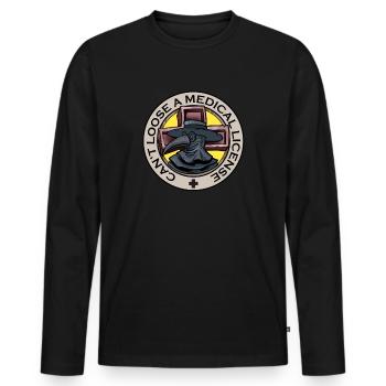 Peste Docteur Tenue Peste Docteur Masque Médicaments - T-shirt manches longues Premium bio Homme - noir - Devant - Nico (187cm)