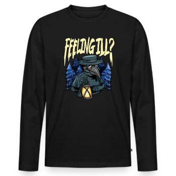 Peste Docteur Tenue Peste Docteur Masque Médicaments - T-shirt manches longues Premium bio Homme - noir - Devant - Nico (187cm)