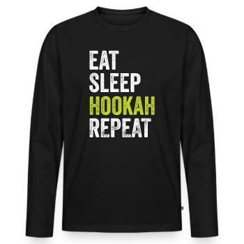 Mangez du narguilé de sommeil - T-shirt manches longues Premium bio Homme - noir - Devant - Nico (187cm)