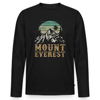 Mount Everest Nepal Merchandise Hiking Mount - Men's Premium Organic Long Sleeve Shirt - black - Front - Nico (187cm)